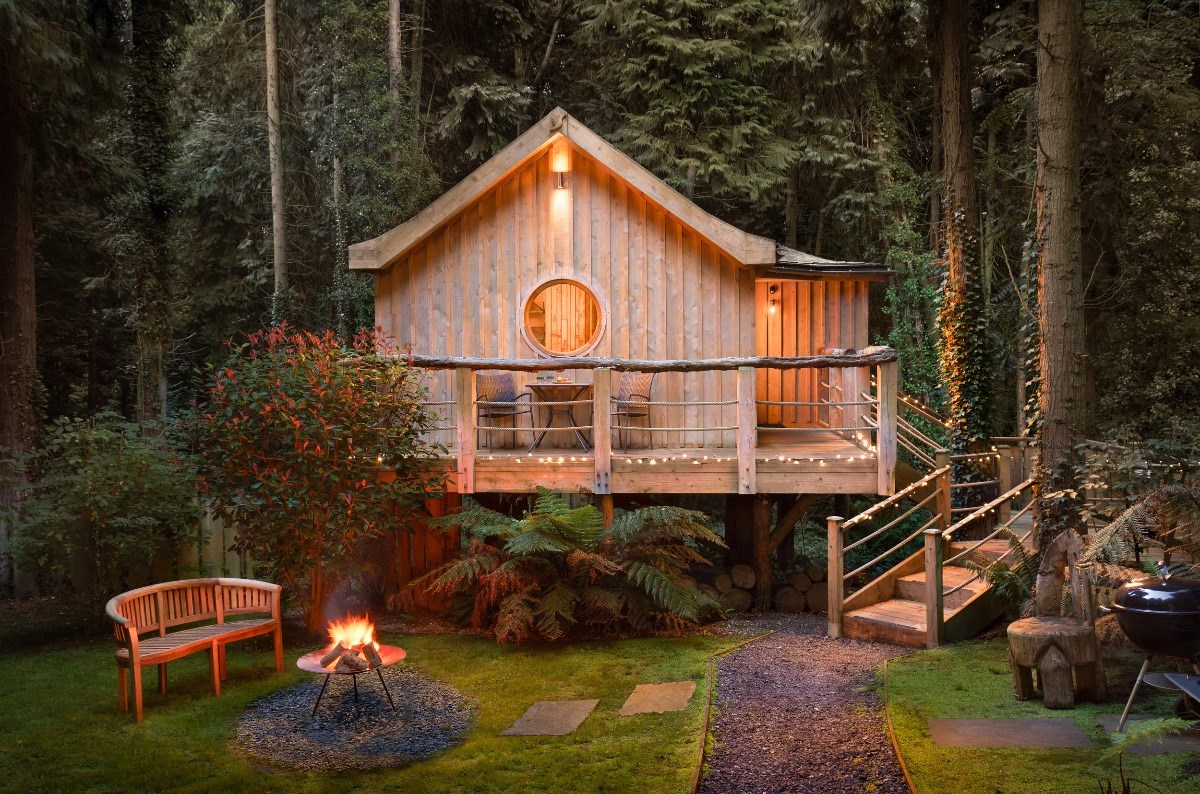The Birdhouse with its private garden set amongst the trees
