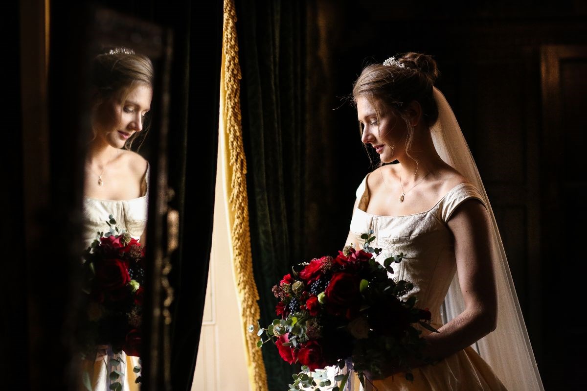 A bride preparing for the ceremony