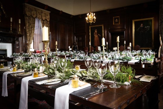 Great Hall set for a wedding breakfast