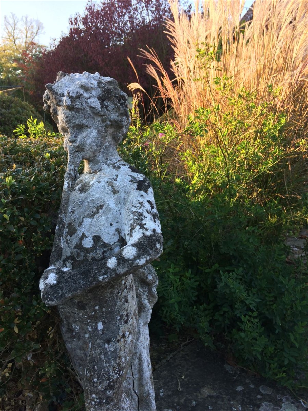 Small statue in late September.