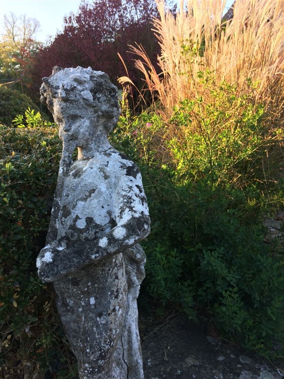 Small statue in late September.
