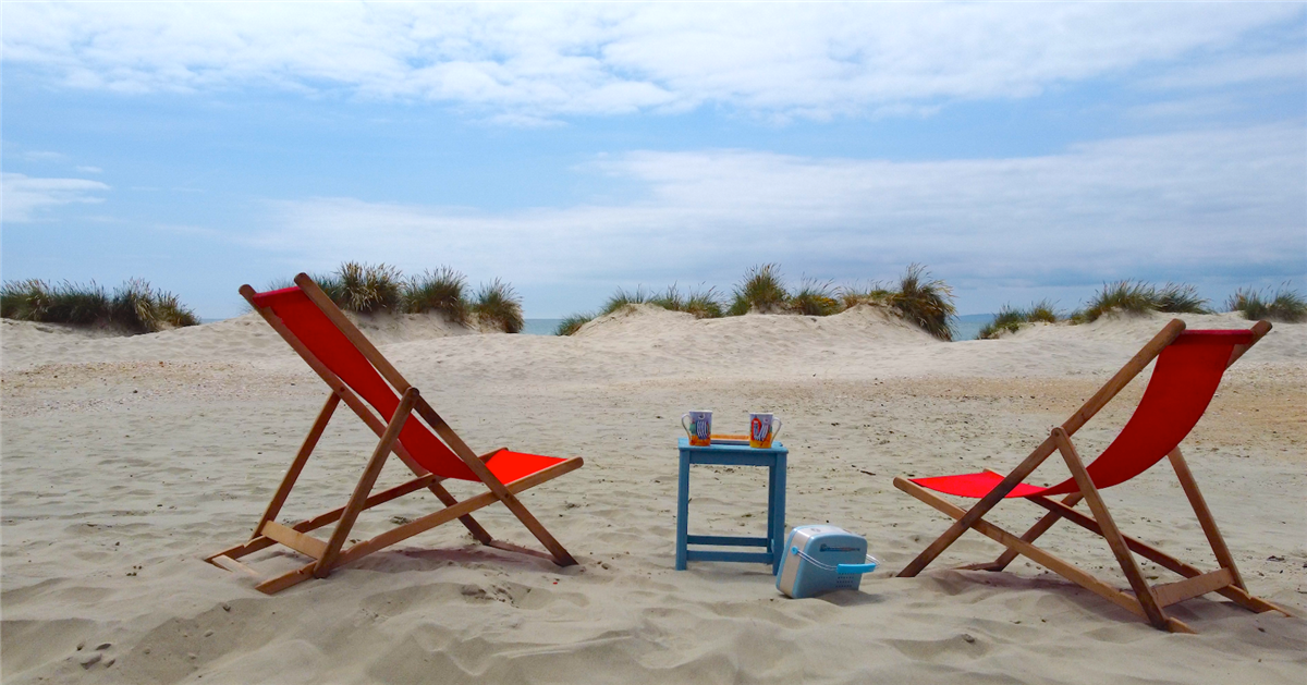Deck chairs outside 