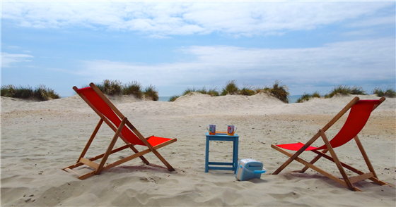 Deck chairs outside 