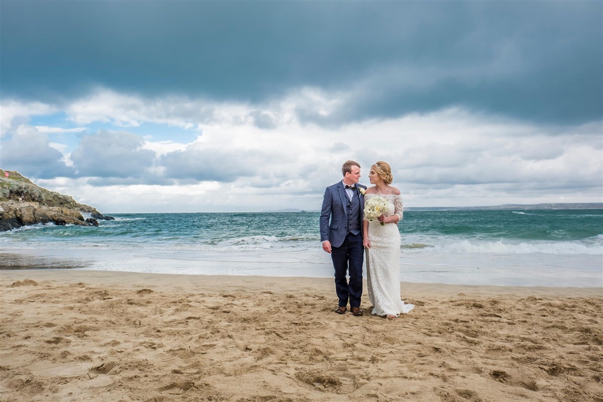 Photos by the beach Tregenna weddings