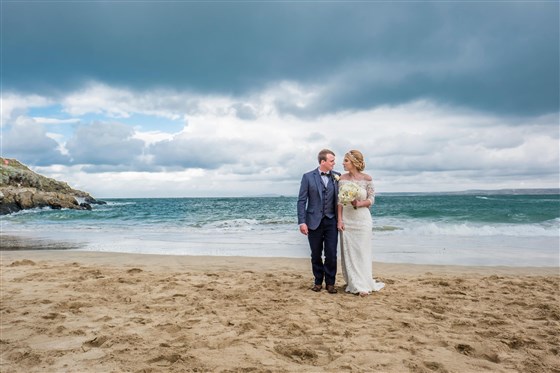 Photos by the beach Tregenna weddings