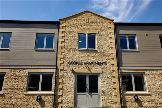 Entrance and frontage with signage