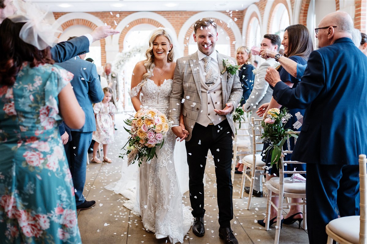 Bride & Groom in the Orangery