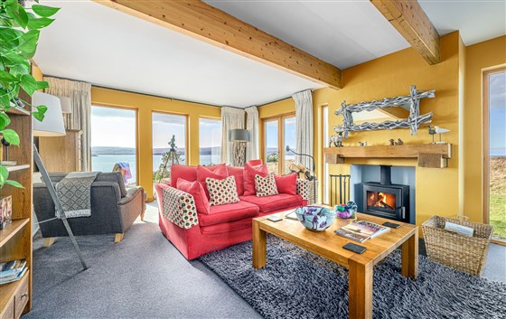 Sitting room with french doors out to decking