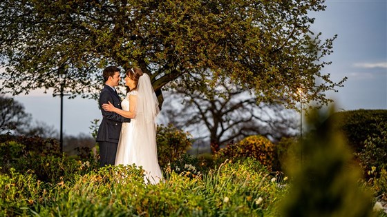 Newlyweds in the grounds