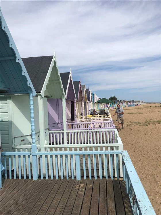 Pastel beach huts