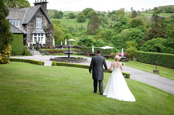The Lawn Looking Back at the House | Broadoaks Country House Lake District Wedding Venue