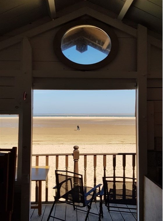 Beach view from inside hut