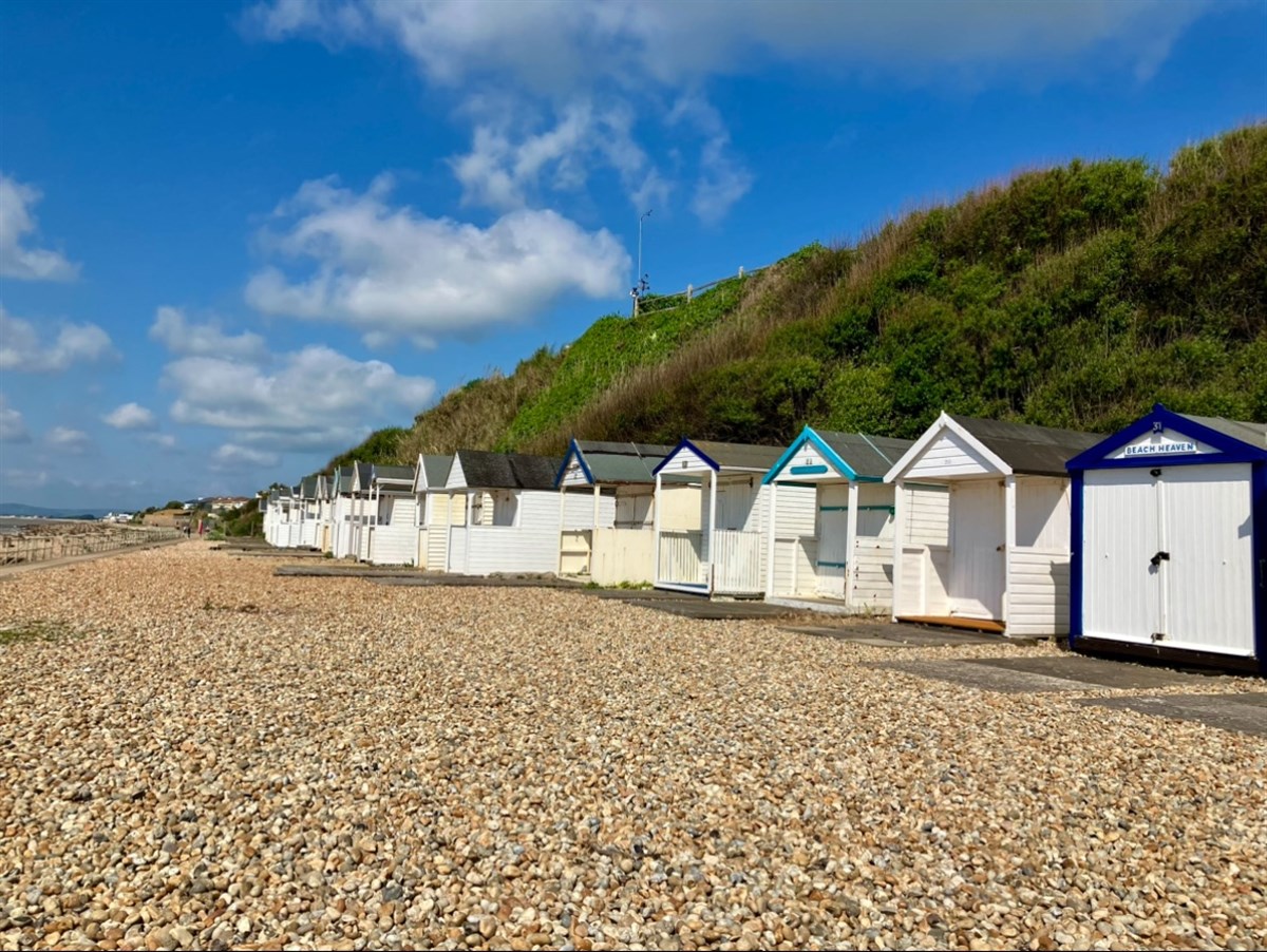 View of the hut from the prom near the bottom of entry slope
