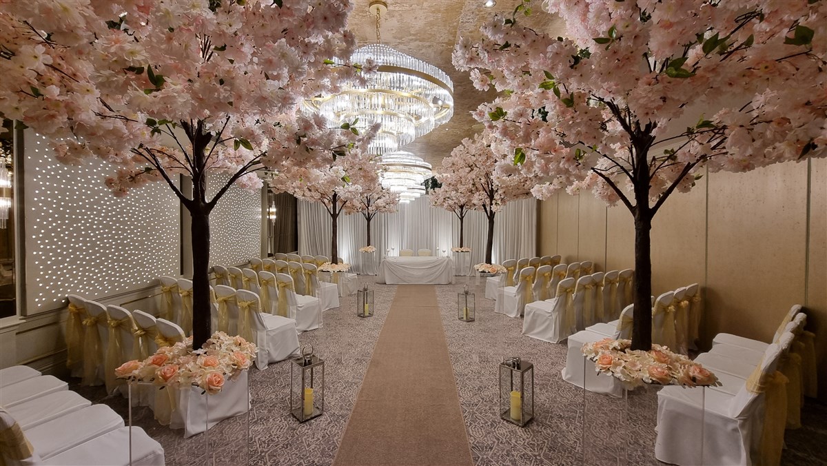 Newly-refurbished Grosvenor Suite civil ceremony setup