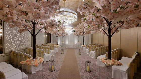 Newly-refurbished Grosvenor Suite civil ceremony setup