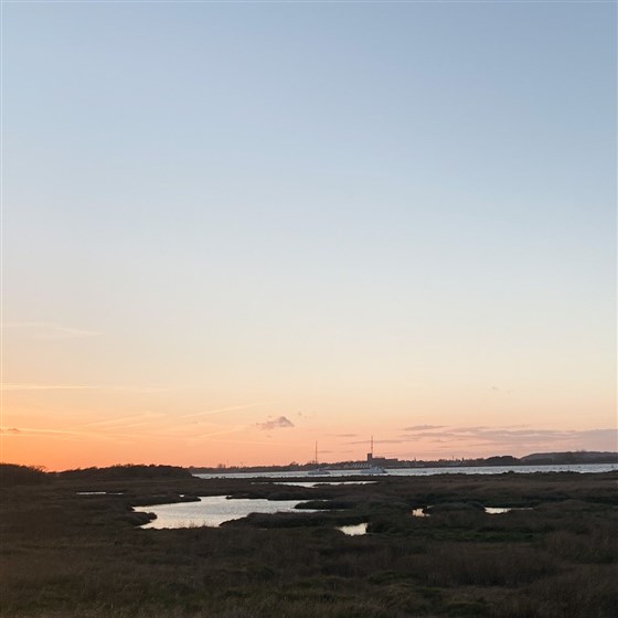 Evening view from rear of the hut