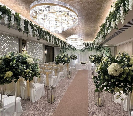 Newly-refurbished Grosvenor Suite civil ceremony setup