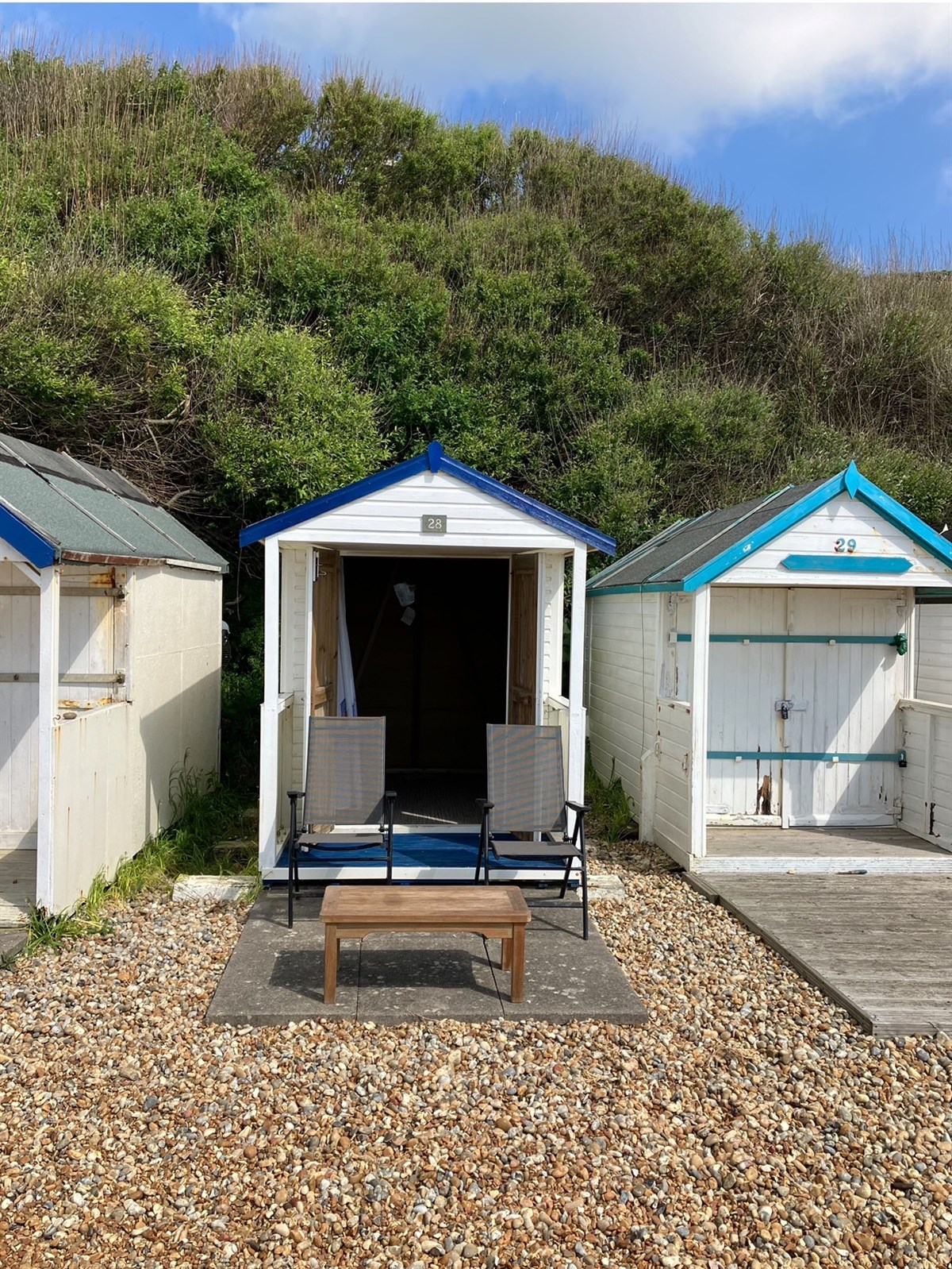 Front of beach hut