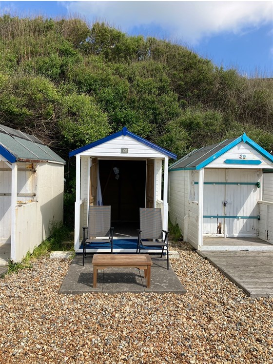 Front of beach hut