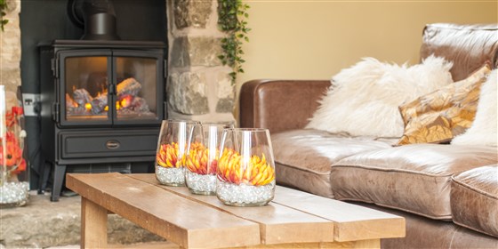 A homely fire in the Guest sitting room