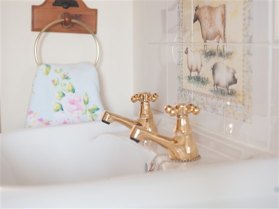 Sink in bedroom in Frankaborough cottage