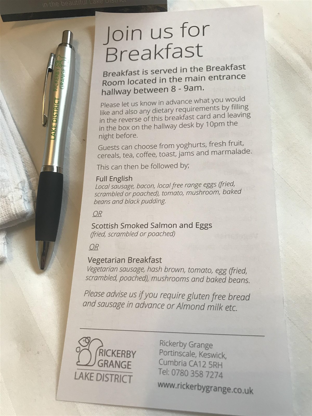 Menu colazione 