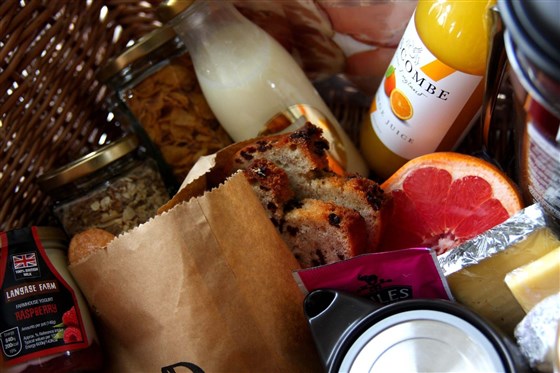One of our luxury breakfast hampers