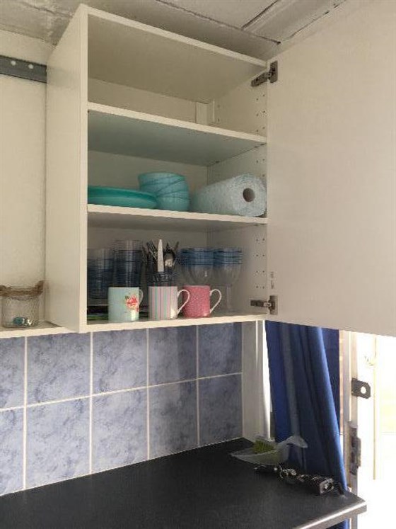 Inside beach hut