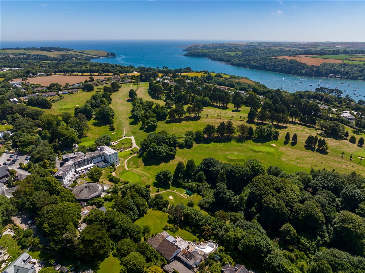 Aerial View of Golf Course & Budock Vean Hotel