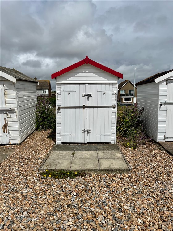 Front of hut 