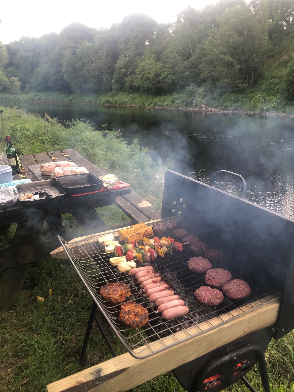 Barbecuing on the banks of Mulvin Bigh