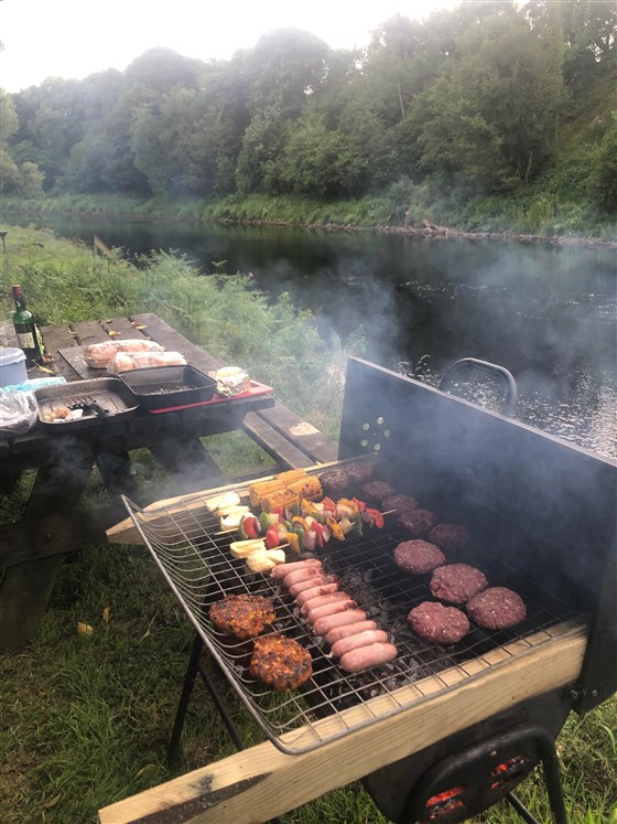 Barbecuing on the banks of Mulvin Bigh