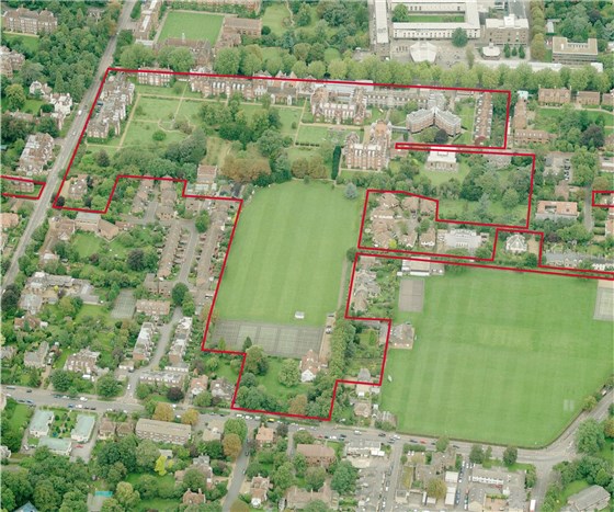 Schema del sito del Newnham College