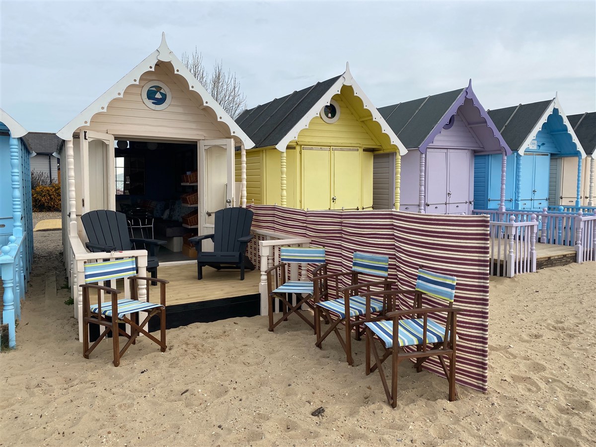 Beach hut set up for arrival 