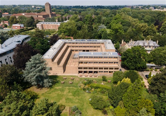 Vista aerea dell'edificio Harvey Court