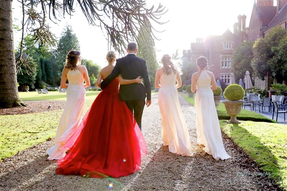 Bride & her Bridesmaids in the garden at Alexander House
