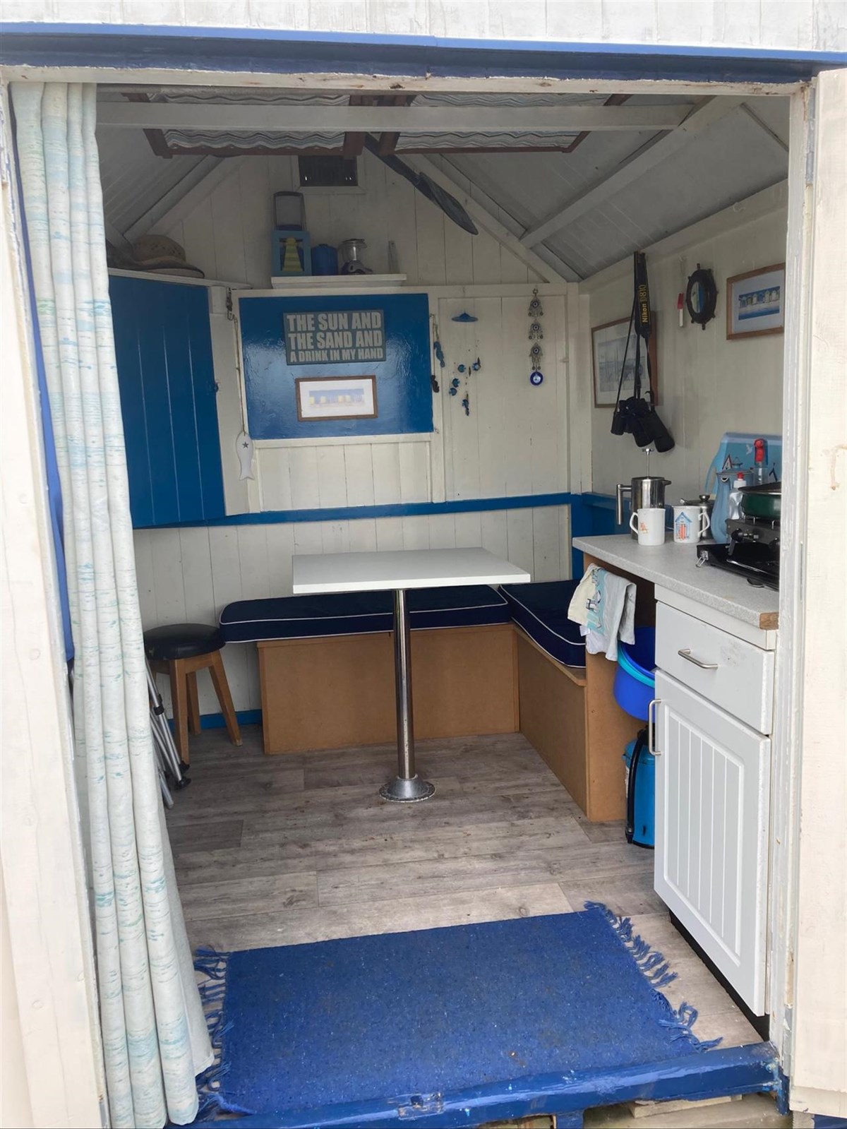 Interior of hut 