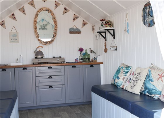 Kitchen and seating area
