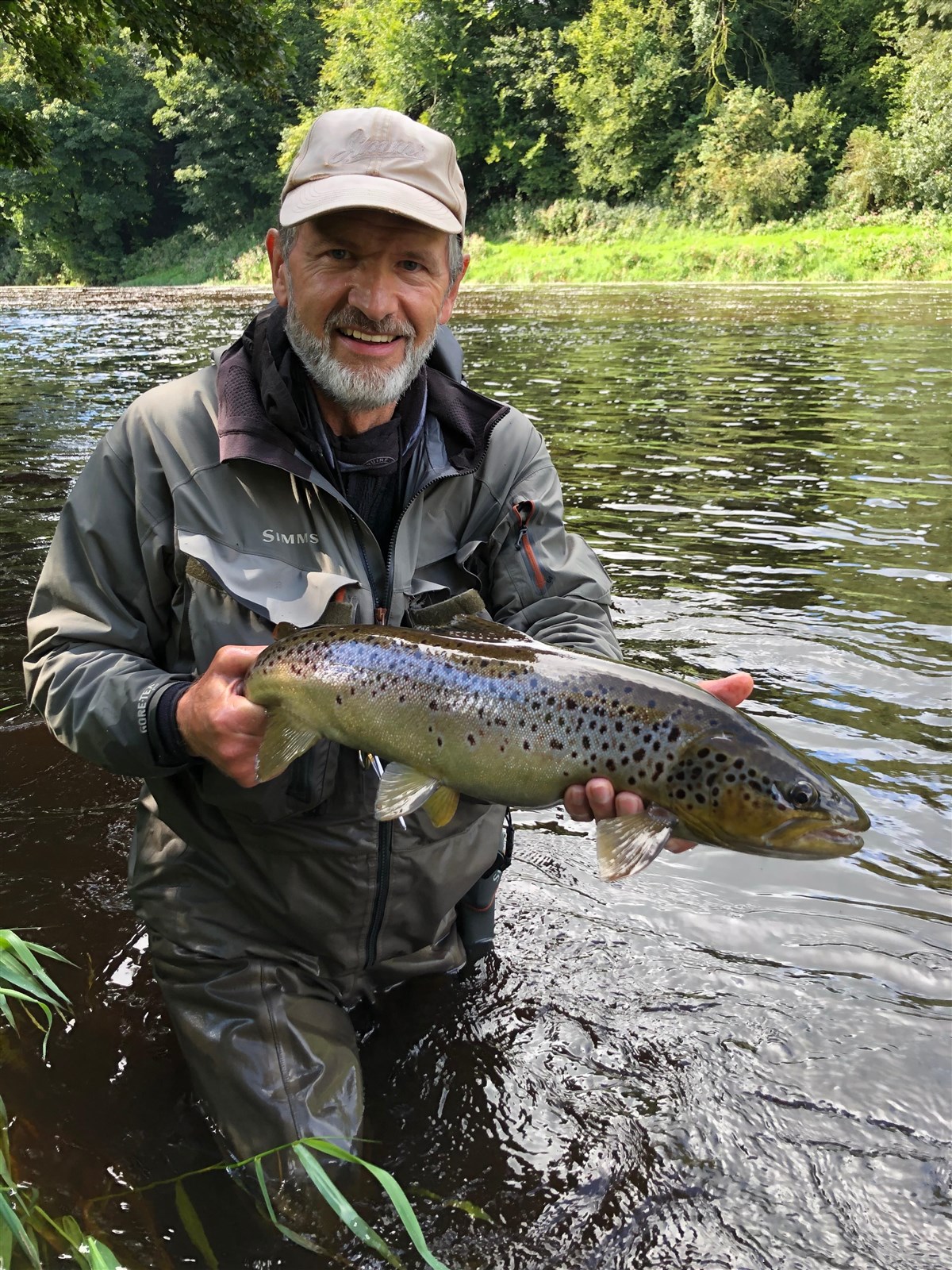 A specimen wild river brown trout caught on a streamer.