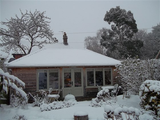 Cosy Potting Shed in Winter