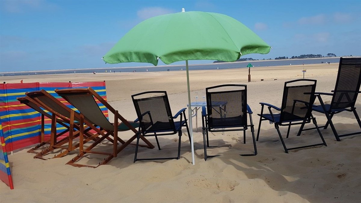 On the beach!