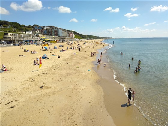 Beach next to beach hut