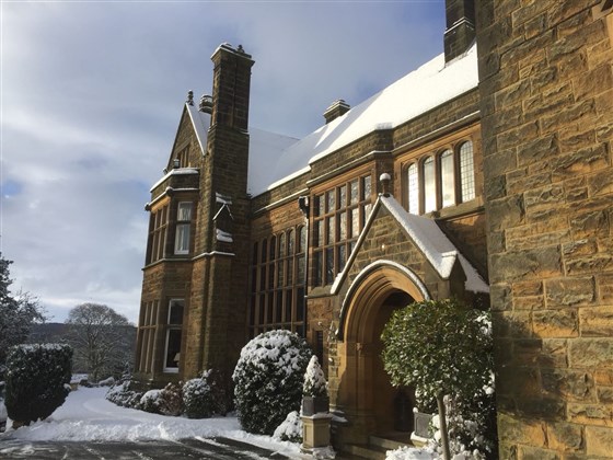 Front of Hotel in Snow