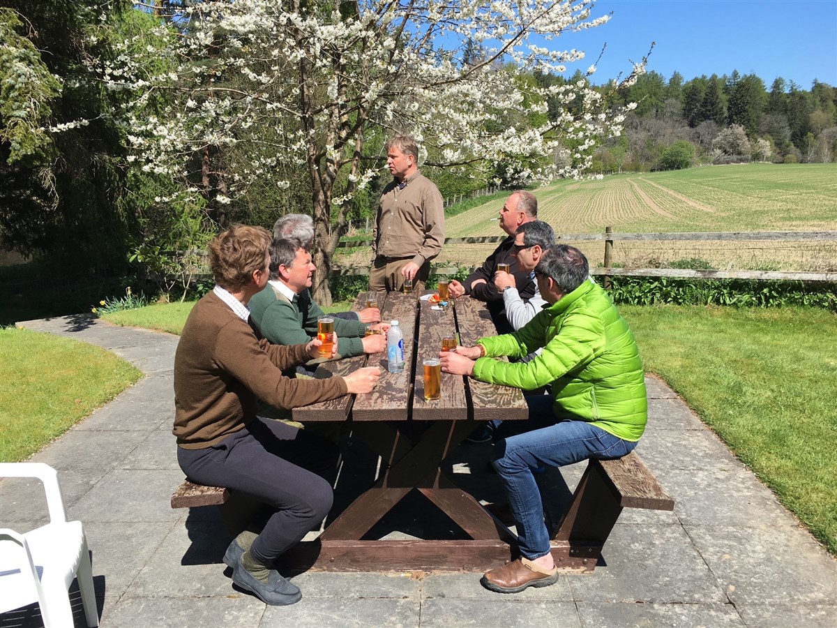 Enjoying the riverside on a sunny day at Carron