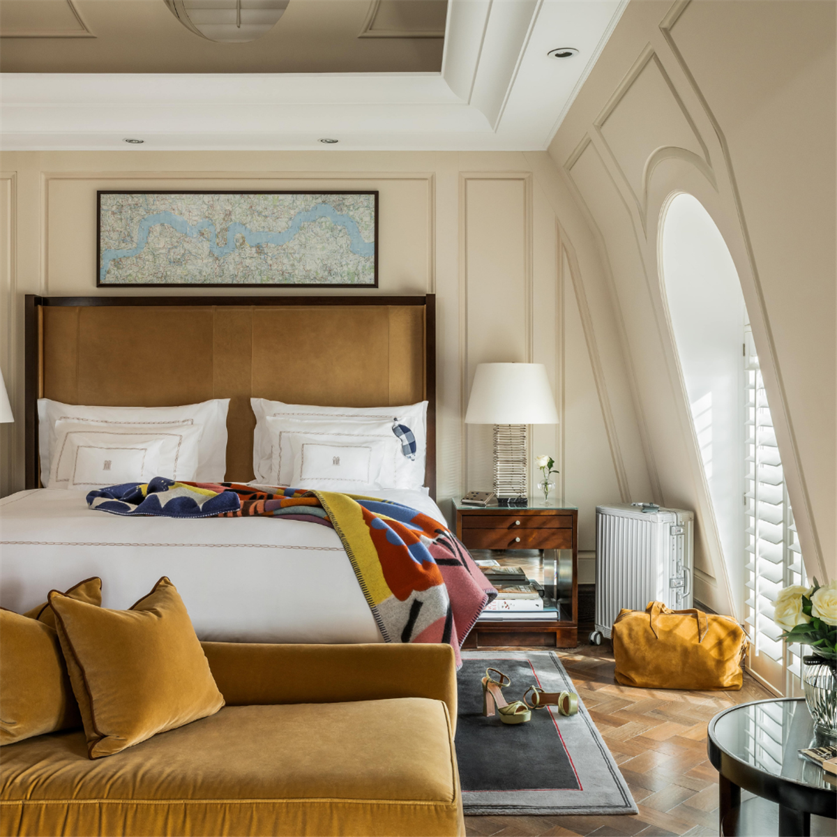 Bedroom within Corinthia London 