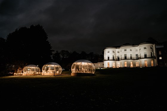 Nighttime Exterior Garden View