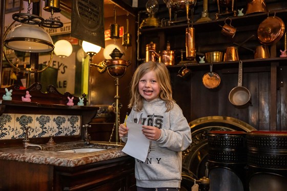 In an authentic re-created Victorian shop at Abbey House Museum
