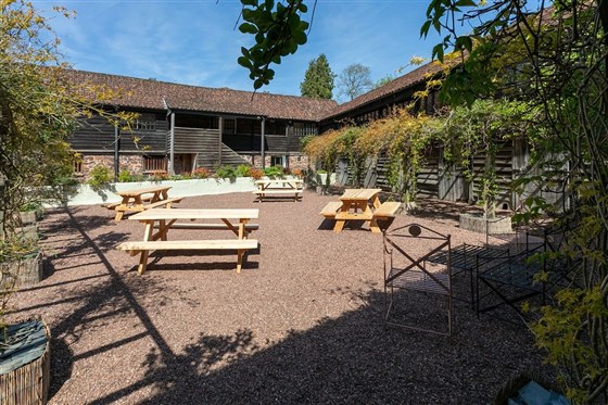 Mediterranean Courtyard - Set up for drinks reception