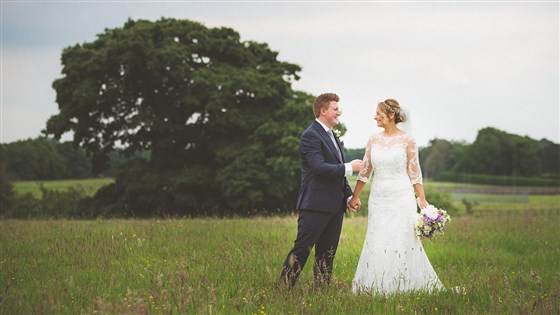 Newlyweds in the grounds