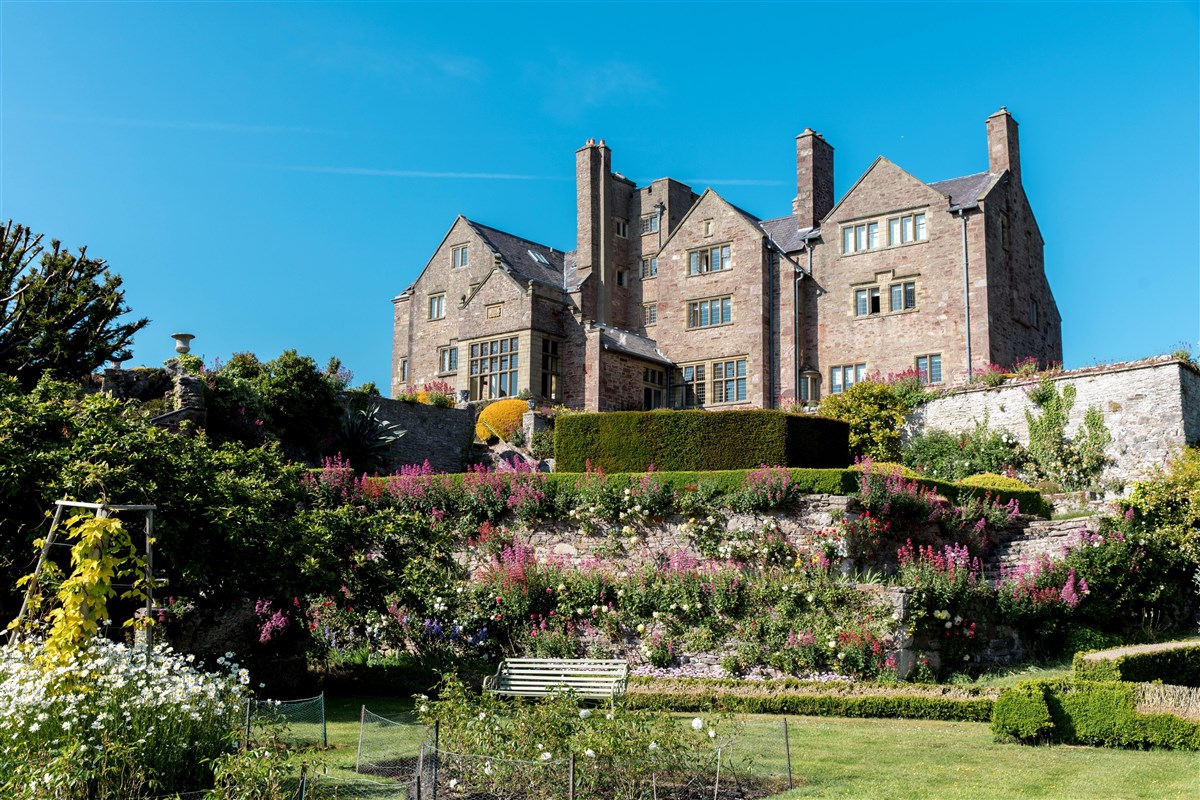 Bodysgallen Hall from the rose garden